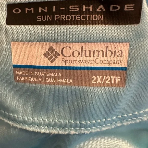 COLUMBIA Men’s PFG Omni-Wick Long Sleeve Shirt 2x Sun Protection Aqua - Picture 6 of 6
